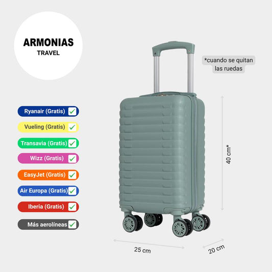 🧳 ARMONIAS TRAVEL Maleta Compacta – Equipaje de Mano Gratis para Ryanair, Vueling y EasyJet...