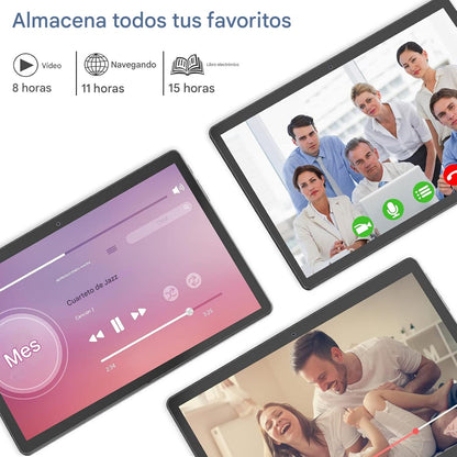 🇪🇸 Tableta Android de 10.1 pulgadas (2025) – Última Versión con Procesador Octa-Core, 64 GB de Almacenamiento, Cámara Dual 13 MP + 5 MP, WiFi, Bluetooth, GPS, Pantalla IPS Full HD, Soporte hasta 512 GB (Negra)