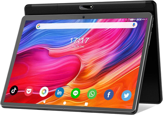 🇪🇸 Tableta Android de 10.1 pulgadas (2025) – Última Versión con Procesador Octa-Core, 64 GB de Almacenamiento, Cámara Dual 13 MP + 5 MP, WiFi, Bluetooth, GPS, Pantalla IPS Full HD, Soporte hasta 512 GB (Negra)