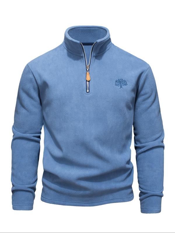 Sweatshirt homme en polaire, col montant zippé — idéal pour l’automne et l’hiver.