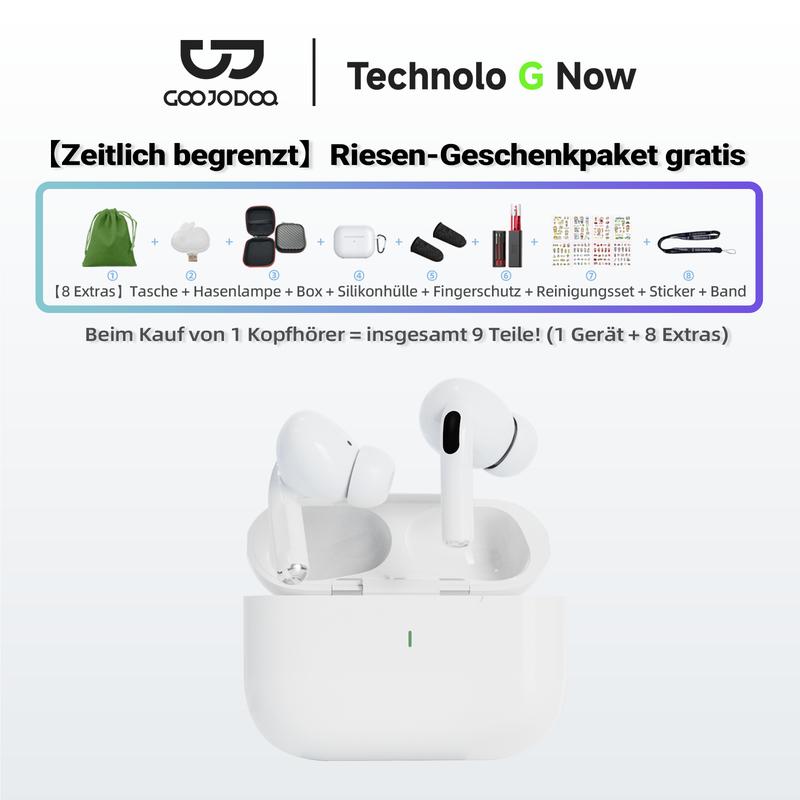 【Versandkostenfrei (Limitiert)】9-in-1 Limitiertes Geschenkpaket – GOOJODOQ J206 Bluetooth 5.3 Geräuschunterdrückende Ohrhörer, Lautstärkeverstärker, Sicherer Sitz, Ultraleicht, HD-Stereoklang