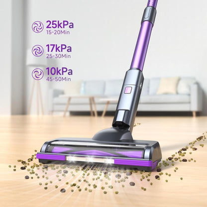 Lubluelu-Cordless Self-Standing Vacuum Cleaner, 25KPa leistungsstarke Saugkraft, 220W Stick Hoover für Tierhaare, Hartböden und Teppiche, 450ml Mülleimer